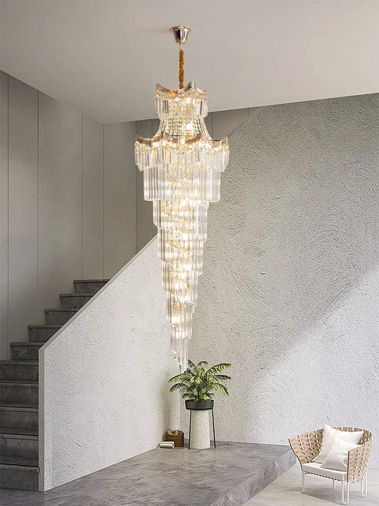 New Design Villa Living Room Crystal Chandelier - Grandeur for High Ceilings, Hotel Lobbies, and Staircase Illumination