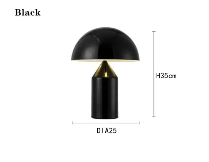 Electroplated Nordic Mushroom Table Lamp - Modern LED Desktop Decor for Living, Dining, and Bedrooms