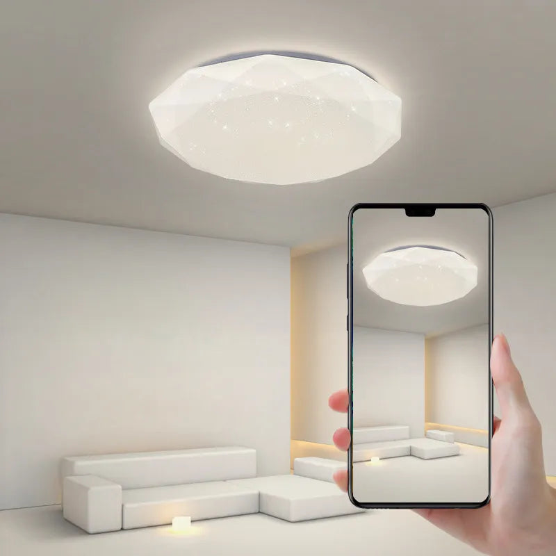 Starry Sky LED Ceiling Lamp - Modern Lighting Fixture for Dining Room, Living Room, and Bedroom - 36W and 24W Options