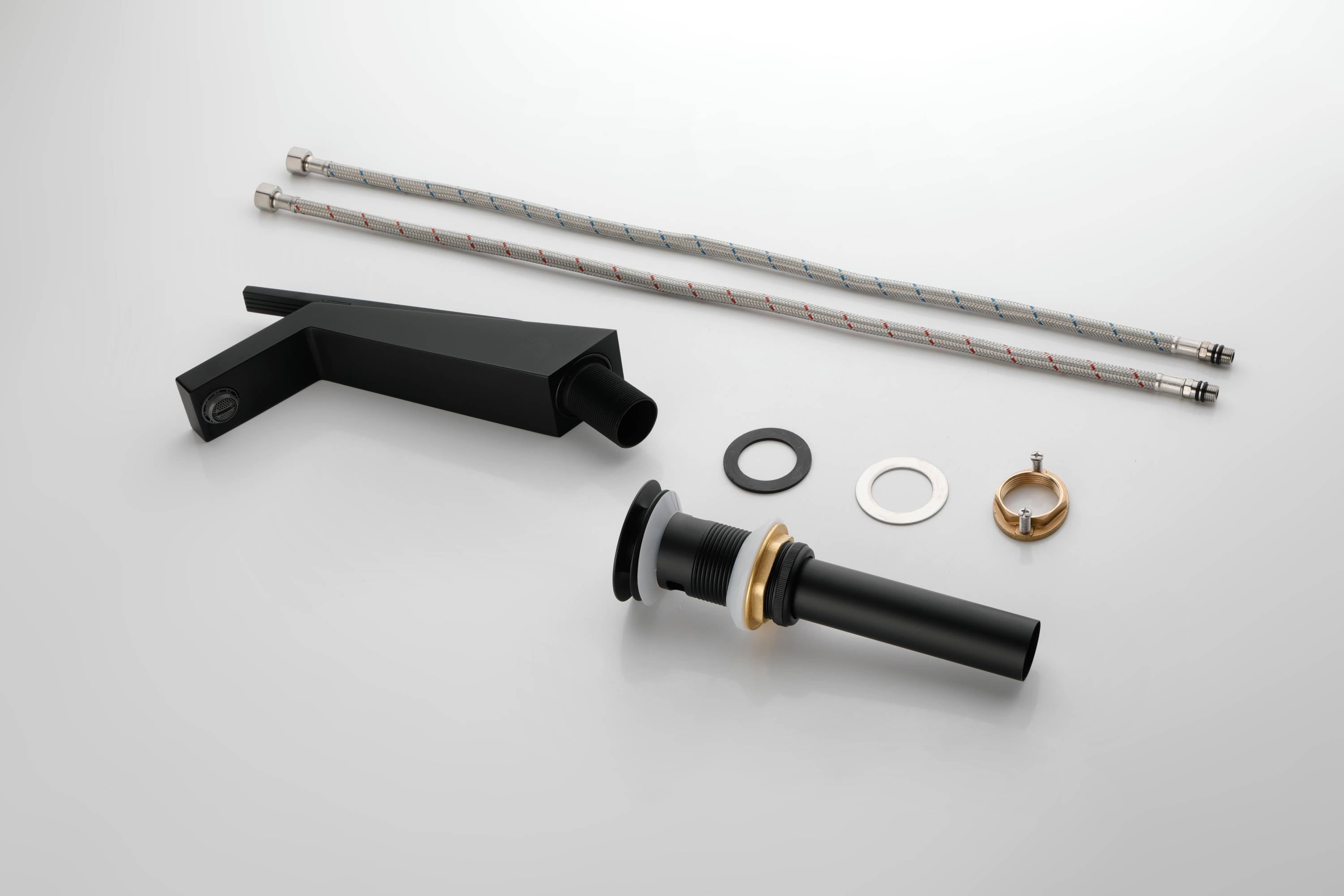 Brushed Gold or matte black or brushed nickel Bathroom Sink Faucet single handle with pop up overflow brass drain