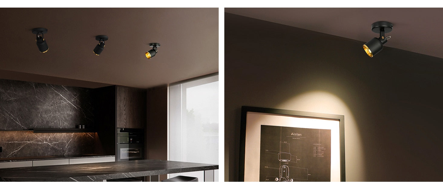 Emily's Nordic LED Ceiling Spotlight - Adjustable 60° Surface Mounted Light