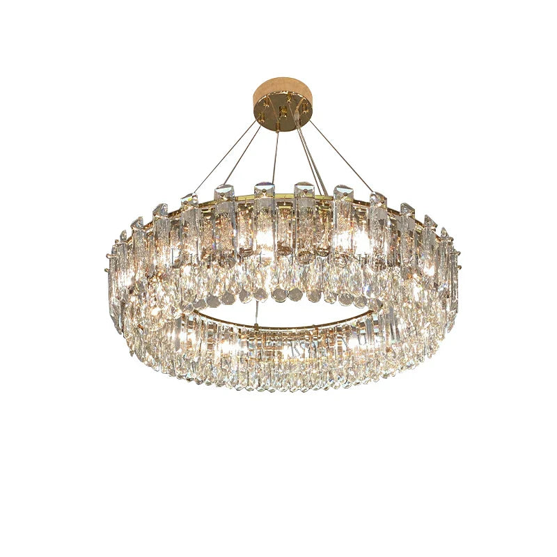 Elegant LED Transparent Crystal Chandelier - A Modern Light Luxury Fixture for Living Room Decor