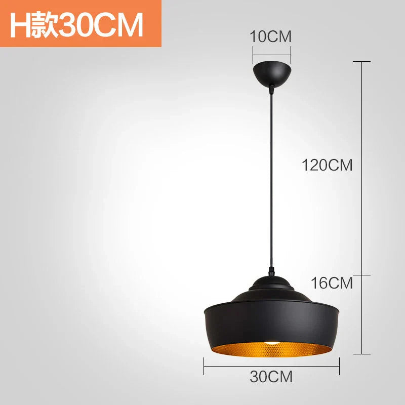 Nordic Retro Industrial Black Ceiling Pendant Lamp - Perfect for Restaurant, Dining Table, and Bar Decor