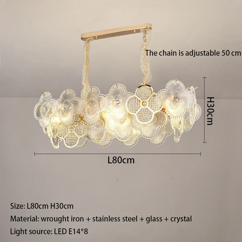 Modern LED Light Luxury Chandelier - Ideal for Villa Living Rooms, Bedrooms, and Dining Spaces - French Plum Crystal Glass Design