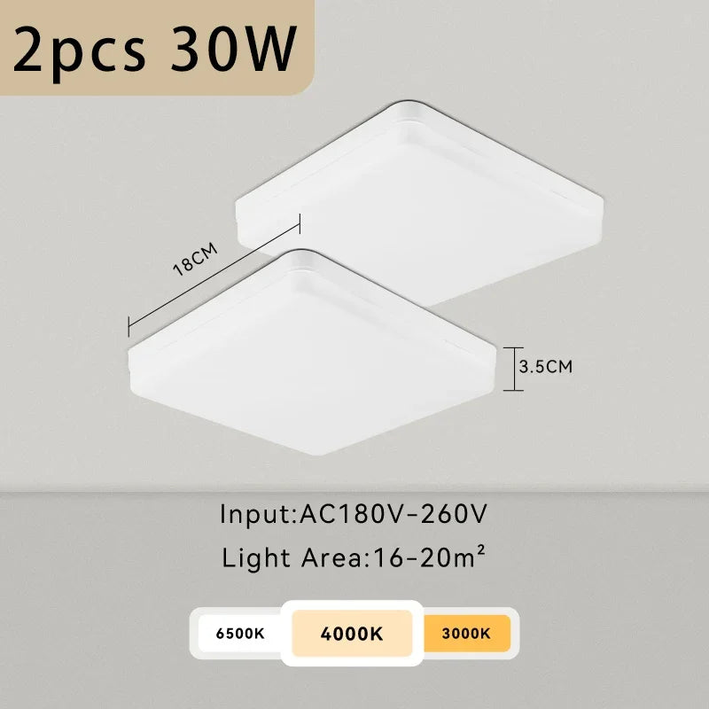 Modern LED Panel Light for Indoor Spaces - Versatile Round & Square Ceiling Lamp Fixture