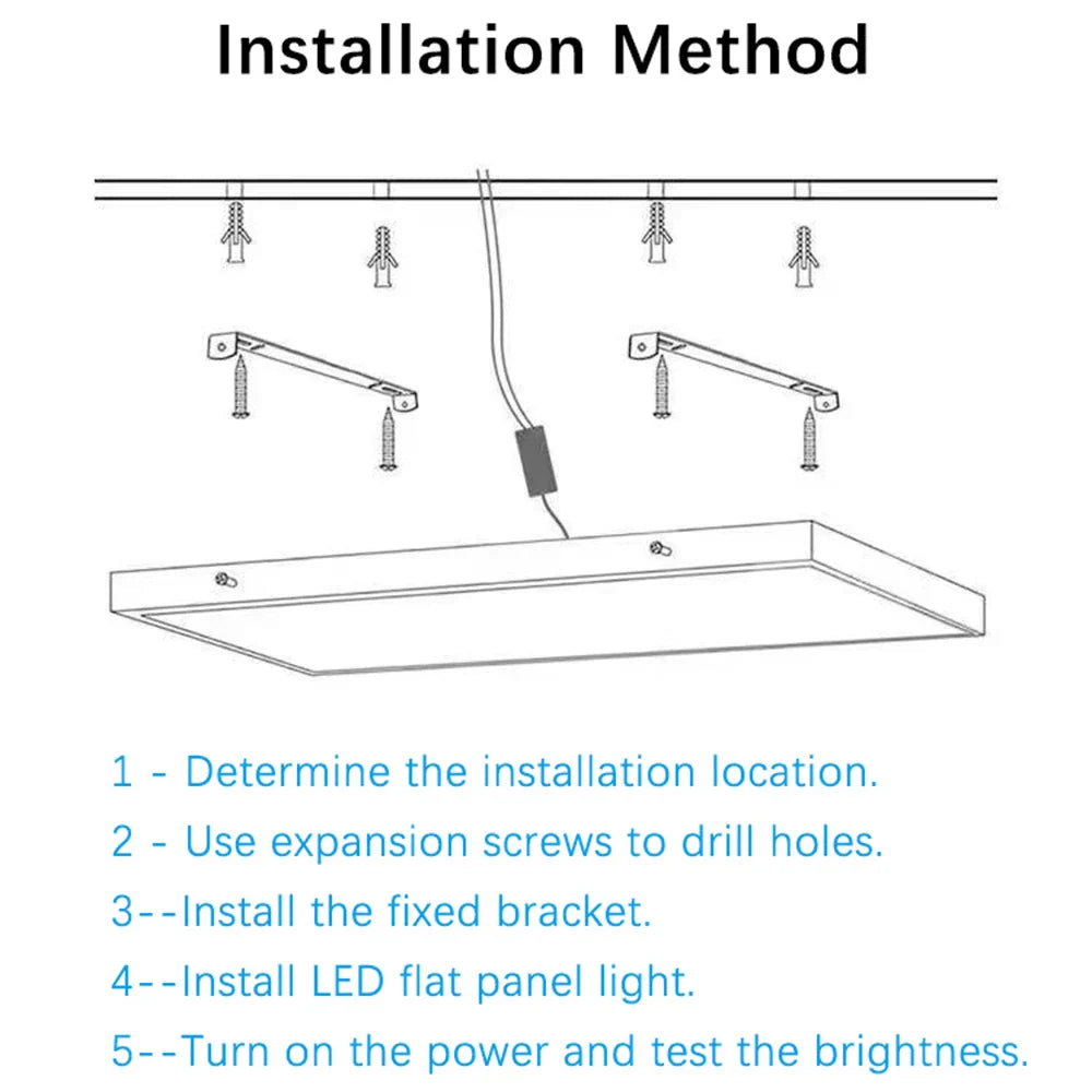20W LED Flat Panel Light - Square Ceiling Lamp 300x300mm - Cold White Indoor Lighting AC175-265V