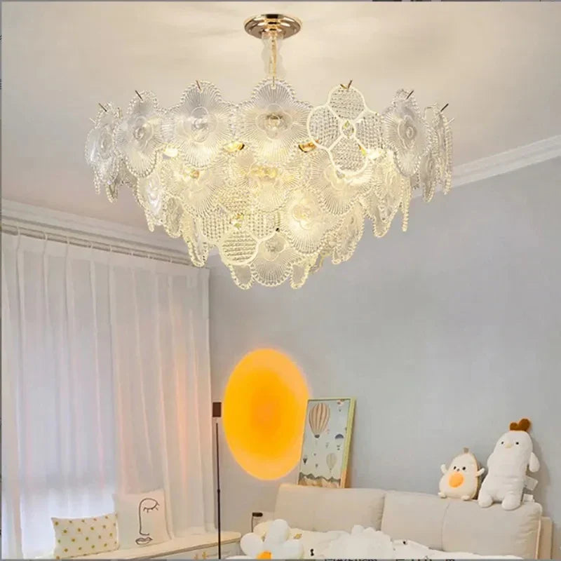 Modern LED Light Luxury Chandelier - Ideal for Villa Living Rooms, Bedrooms, and Dining Spaces - French Plum Crystal Glass Design