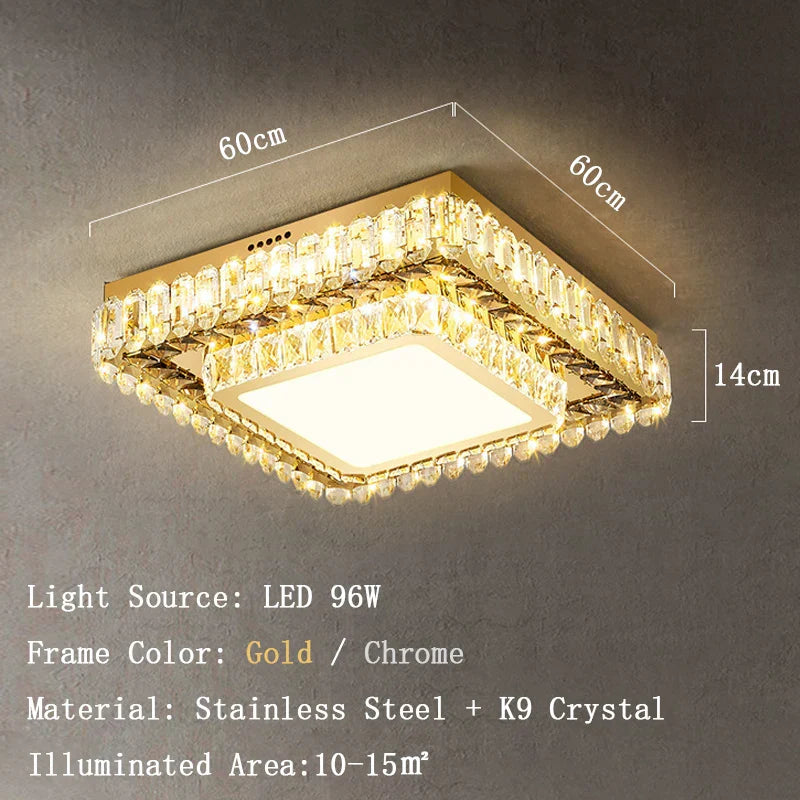 Modern LED Crystal Ceiling Lights - Contemporary Elegance for Bedrooms and Beyond