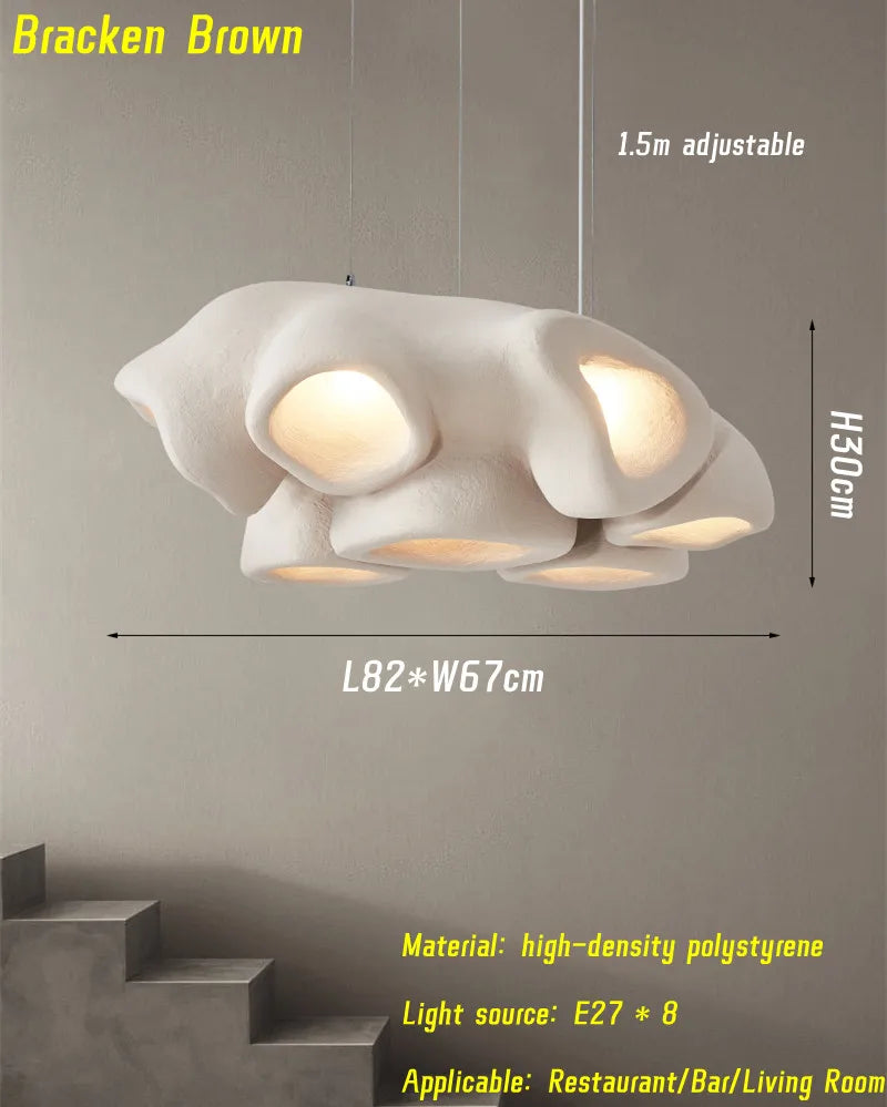 Nordic Living Room Wabi Sabi Chandelier - Minimalist LED Pendant Lighting for Dining Rooms, Bars, and Cafes