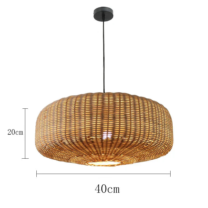 Retro Handmade Rattan Pendant Lights - Chinese-Inspired Vintage Lighting for Dining Rooms, Restaurants, and More