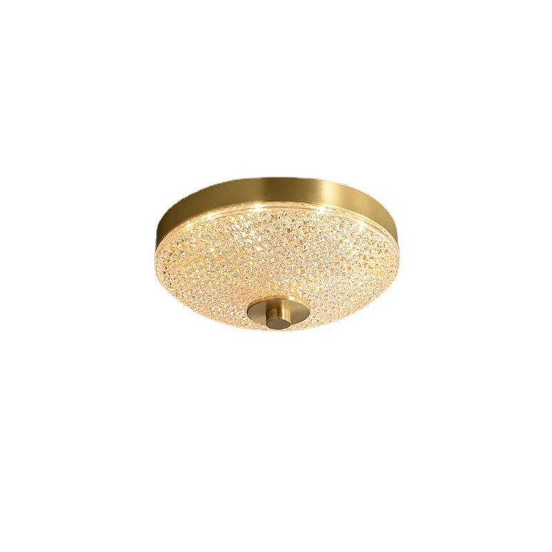 Sleek Modern Minimalist LED Copper Glass Ceiling Lights - Ideal for Bedrooms, Dining Halls, Aisles, Corridors, Balconies, and Home Illumination