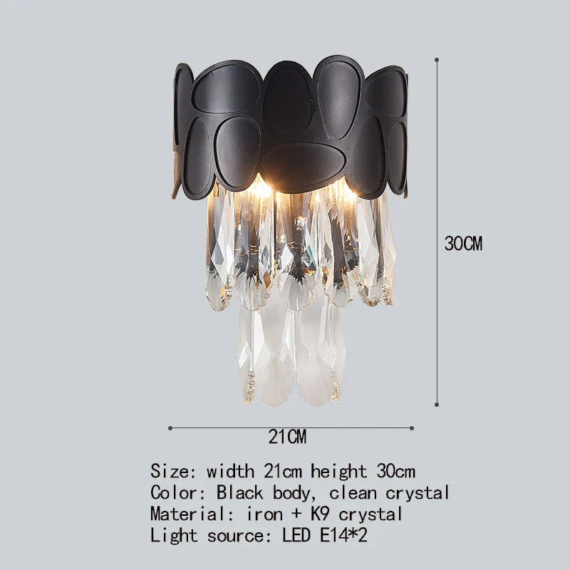 New Design Creative Black/Gold Hall Bedroom Crystal Round Chandelier Modern Rectangular Dining Room Brilliant Crystal Chandelier