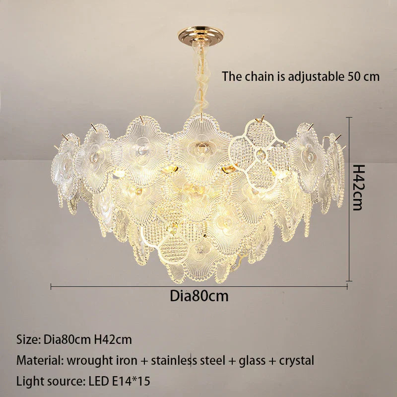 Modern LED Light Luxury Chandelier - Ideal for Villa Living Rooms, Bedrooms, and Dining Spaces - French Plum Crystal Glass Design