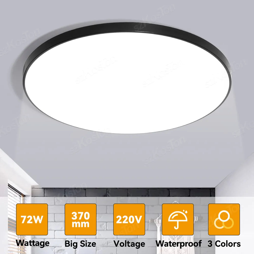 Modern Black Frame LED Ceiling Chandelier - Versatile Lighting for Home Decor