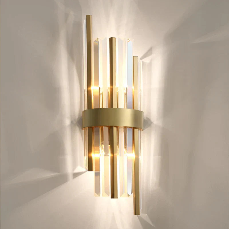 Malaya - Living Room Villa Hotel New Wall Lamp Creative Golden Crystal Wall Lamp High-End Luxury Atmosphere Home