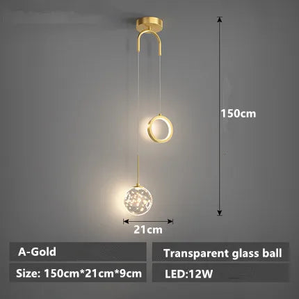 Modern Minimalist Starry Bedside Chandelier - Creative Nordic Art Lamp for Light Luxury Bedrooms and Studies
