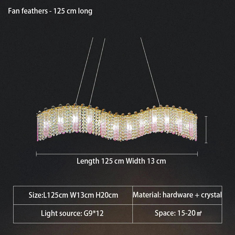 Elegant Feather Crystal Chandelier - A Light Luxury Masterpiece for Bedrooms, Living Rooms, Restaurants, and Villas