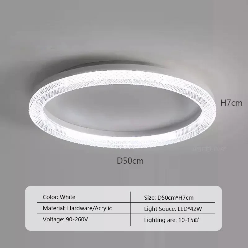 Nordic Gold Ceiling Light - Round/Square LED Ceiling Lamps - Ideal for Study, Living Room, Dining Room - Luxurious Room Lighting Lustre for Home Decor