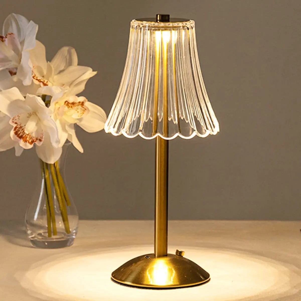 Crystal Diamond Table Lamp - Retro LED Bar Desk Lamp with USB Rechargeable Eye Protection Night Light