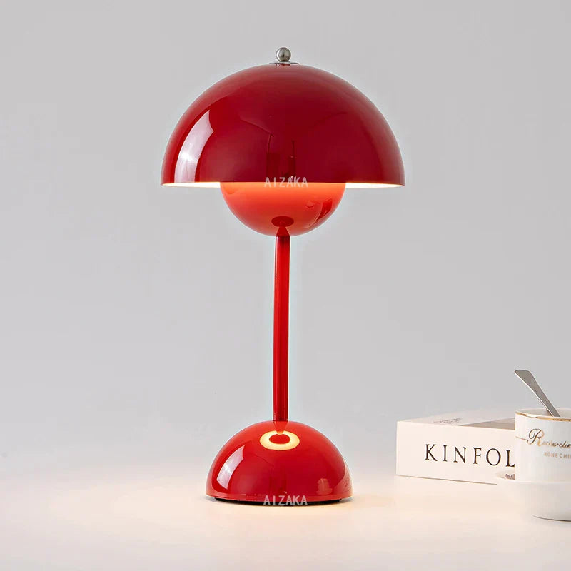 Nordic Retro Mushroom Table Lamp - Touch Control LED Desk Lamp with USB Plug