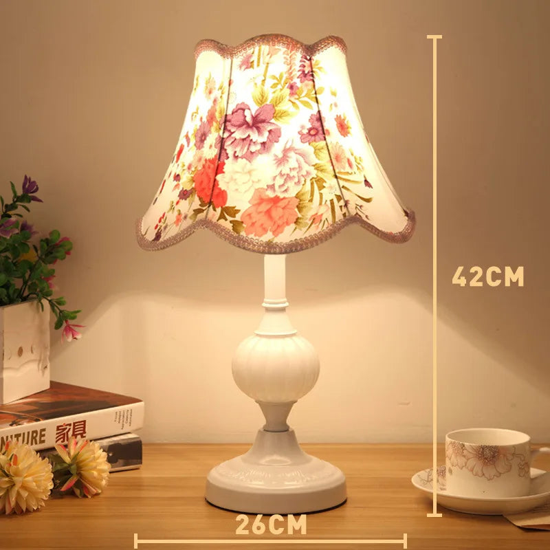 European-Style Glass Desk Lamp - Nordic Bedroom Bedside Lamp with Modern Retro Wrought Iron Design