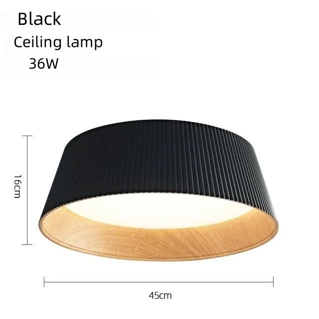 Minimalism Designer Wood Grain Ceiling Lamp - LED Dining Room, Bedroom, Kitchen Decoration Chandelier - Available in Black and White - Premium Lighting Fixture