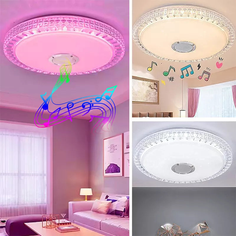 LED Ceiling Light with Smart App Control and Bluetooth Speaker - Modern Lighting for Your Living Room or Bedroom - 110/220V