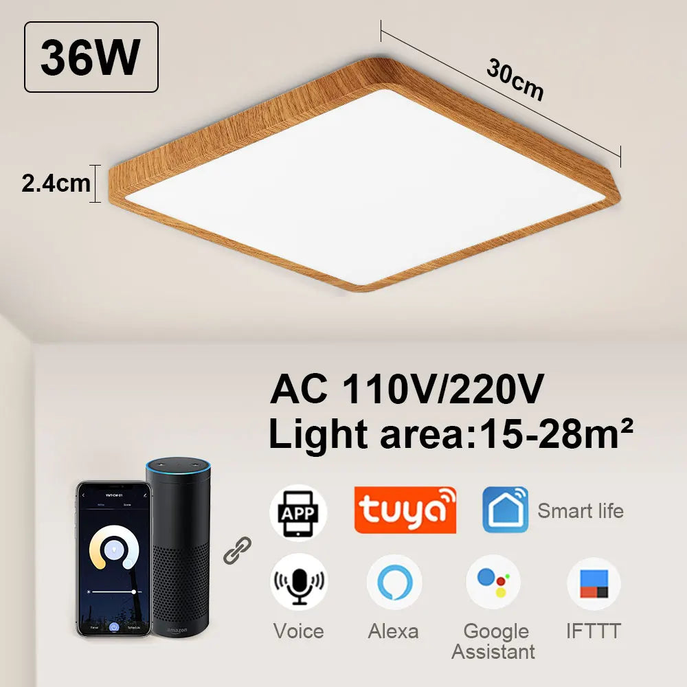 Smart LED Ceiling Lamp - 20-inch Ultra-Thin Lighting Fixture for Living Room, Bedroom, and Balcony