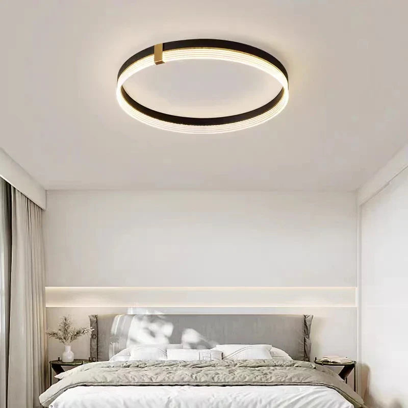 Modern Minimalist LED Bedroom Ceiling Lamp - Round LED Ceiling Lights with Remote Control for Home Indoor Decoration Lighting Fixtures