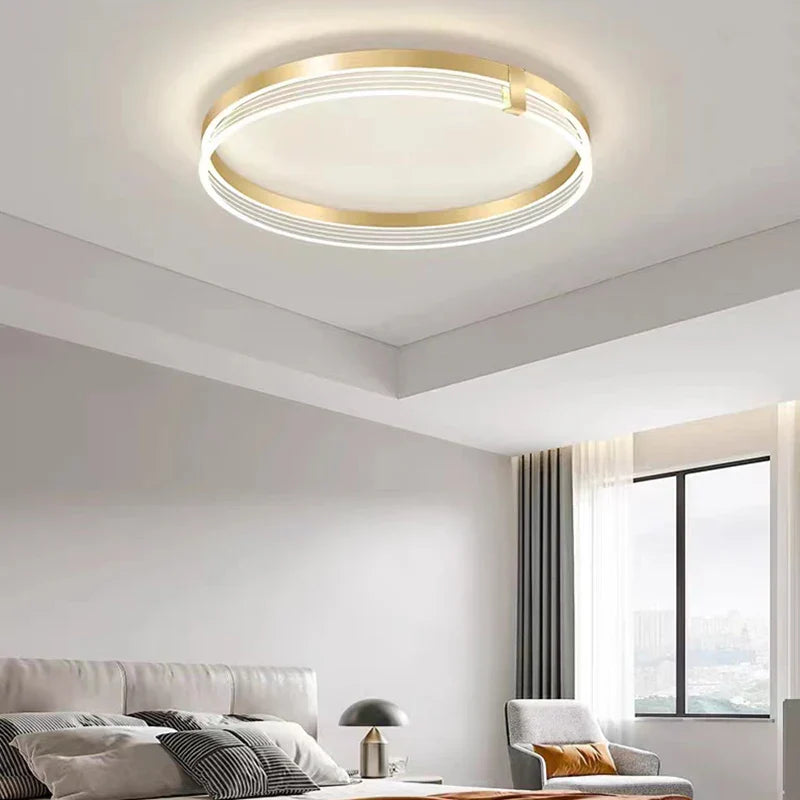 Modern Minimalist LED Bedroom Ceiling Lamp - Round LED Ceiling Lights with Remote Control for Home Indoor Decoration Lighting Fixtures