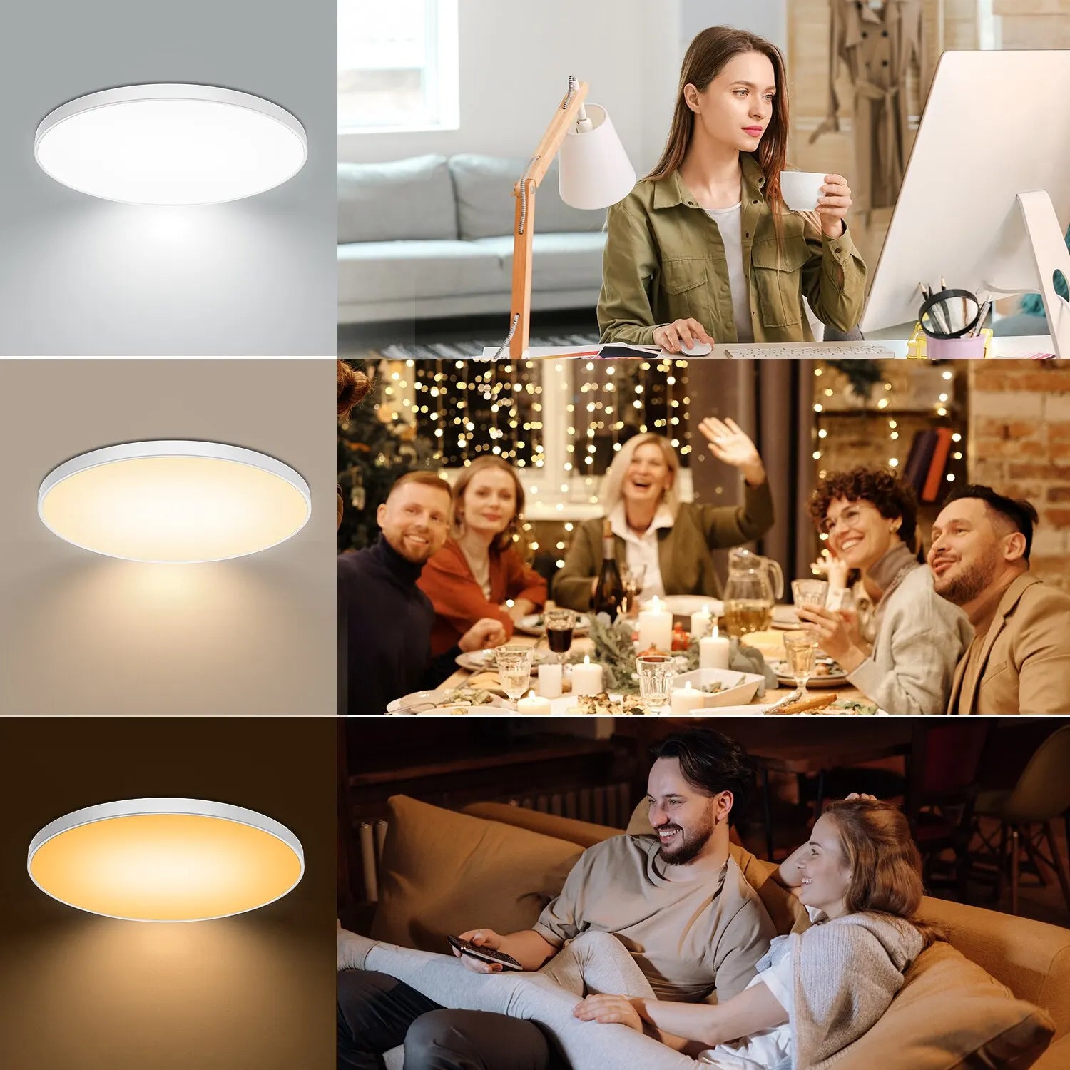 High-Brightness 40W Embedded 15 Inch Ceiling Light - Mosquito-Proof, Switchable CCT - Ideal for Bedrooms and Corridors