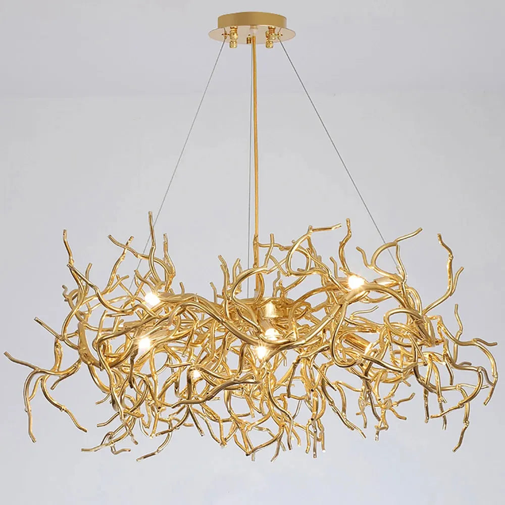 Modern Luxury Chandelier Lighting - LED Gold Branch Chandelier for Living Rooms, Dining Rooms, and Home Decor with Aluminum Tree Design