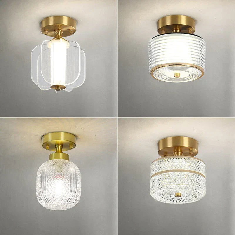 Sleek Modern LED Copper Ceiling Light - Stylish Home Decor Lighting for Living Spaces, Corridors, Balconies, and More