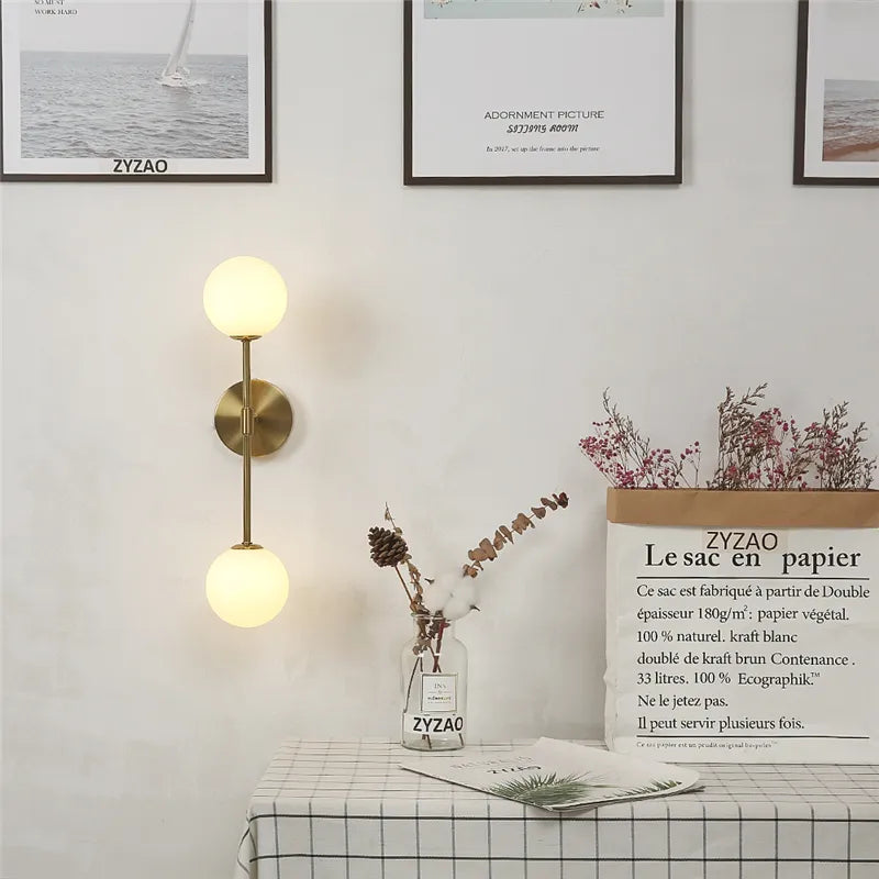 Post-Modern Wall Lamps - LED Golden Glass Wall Light with G9 Bulb for Nordic Creative Bedroom, Living Room, Aisle, and Bedside