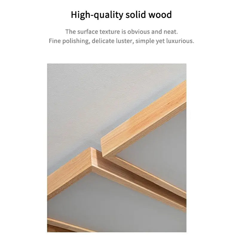Wood Modern Minimalist LED Ceiling Lamp - Perfect for Bedroom, Living Room, Dining Room, Kitchen, and Study - Square Chandelier Lighting Fixture