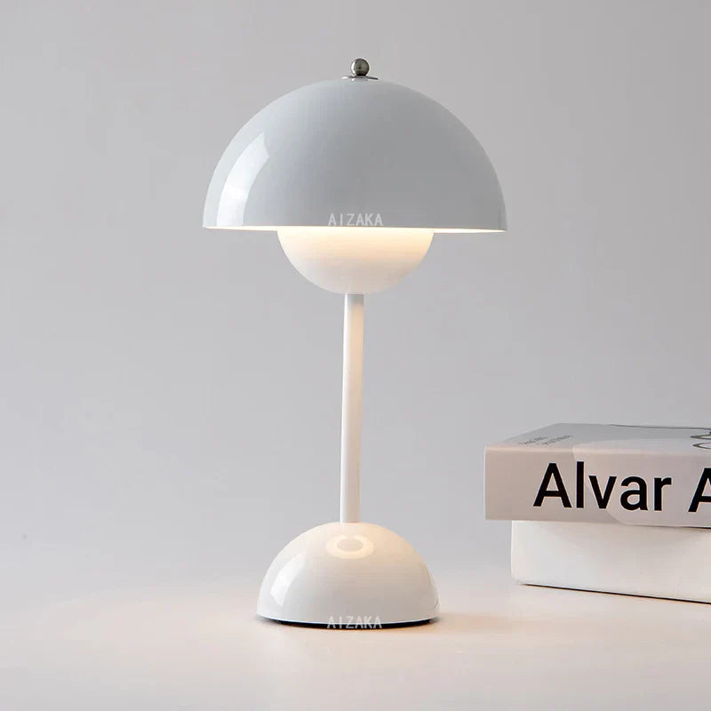 Nordic Retro Mushroom Table Lamp - Touch Control LED Desk Lamp with USB Plug