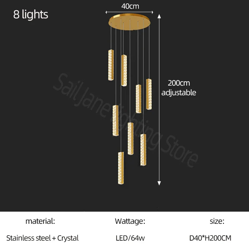 Contemporary Crystal Chandelier - Modern Elegance for Your Villa