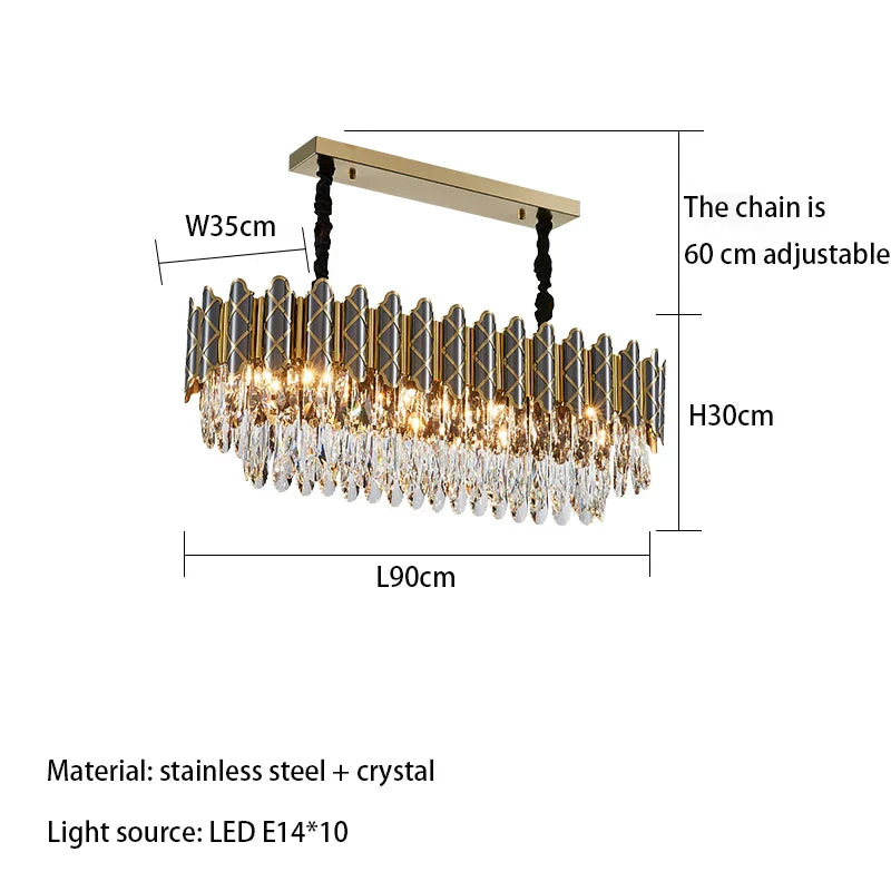 Elegant Post-Modern Black Crystal Chandelier - A Simple Atmosphere Fixture for Living Rooms, Bedrooms, and Dining Spaces