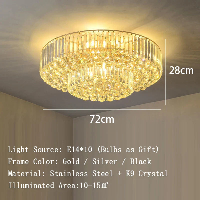 Dimmable LED Ceiling Lights - Classical Elegance with Remote Control for Living Room Decor