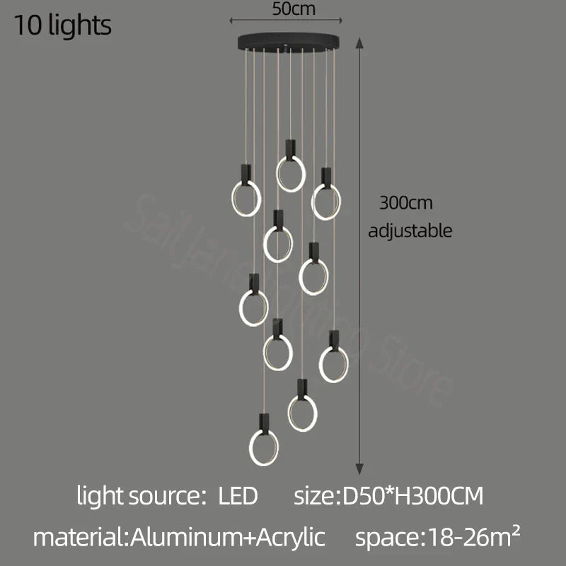 Elegant LED Branch Chandelier - Illuminate Your Duplex Living Room with Stunning Design
