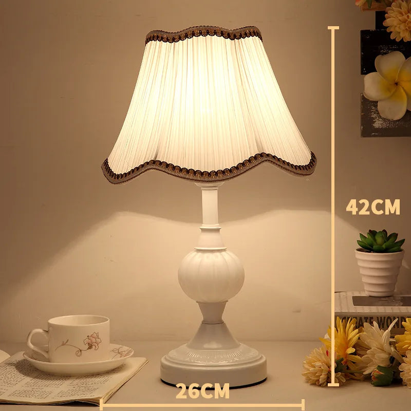 European-Style Glass Desk Lamp - Nordic Bedroom Bedside Lamp with Modern Retro Wrought Iron Design