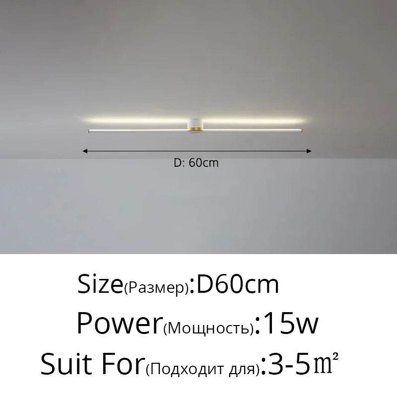 Modern LED Simple Long Strip Ceiling Light - Indoor Lighting Fixture for Bedroom, Hall, Balcony, Aisle, Entrance - Lustre Home Fashion Chandelier