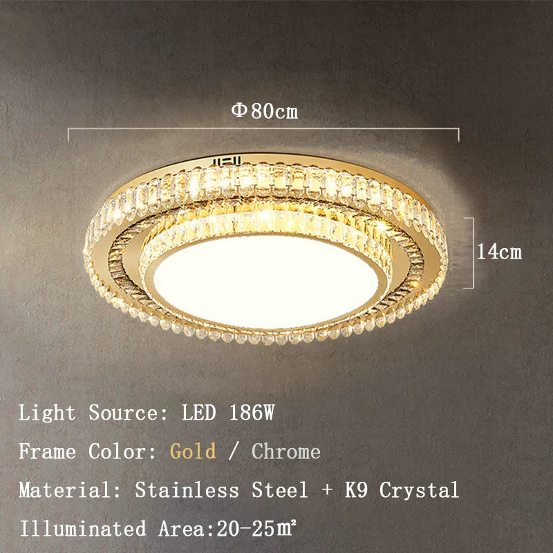 Modern LED Crystal Ceiling Lights - Contemporary Elegance for Bedrooms and Beyond