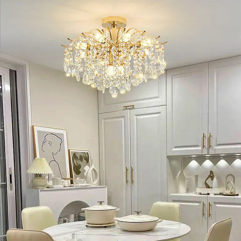 Elegant French Light Luxury Crystal Chandelier - Ideal for Atmosphere in Living and Dining Rooms - New Nordic Design