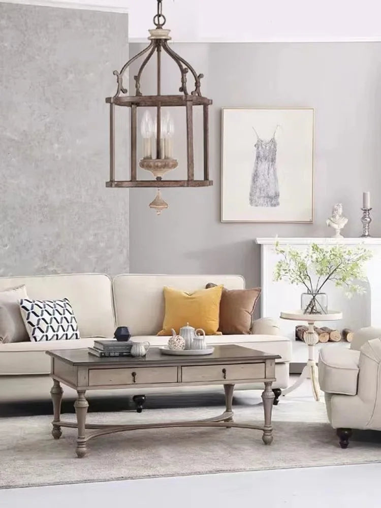 Creative American Iron E14 Chandelier Light Porch Restaurant Kitchen Coffee Shop Bedroom Personality Light Design Lamps