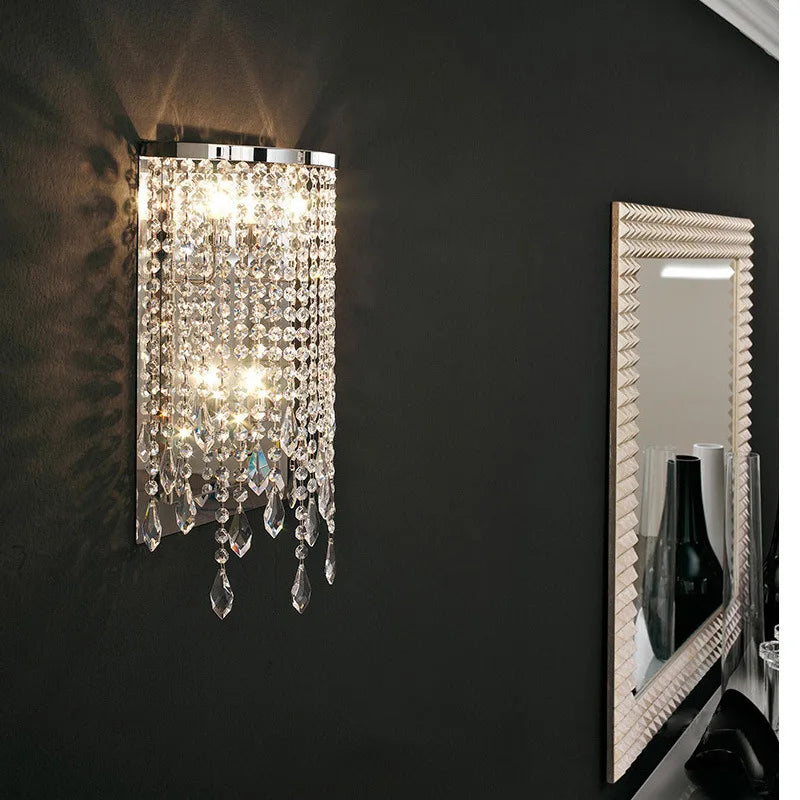 Cayson Modern Luxury Transparent Crystal Wall Lamp - Illuminate Your Space with Elegance