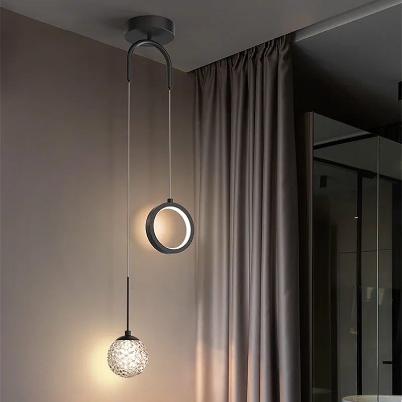 Modern Minimalist Starry Bedside Chandelier - Creative Nordic Art Lamp for Light Luxury Bedrooms and Studies