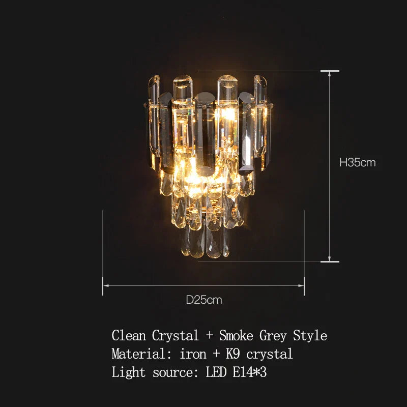 Stella - Crystal New Indoor Decorative Modern LED Wall Lamps For Bedroom Bedside Living Study Room Corridor Aisle Home Lights Lighting