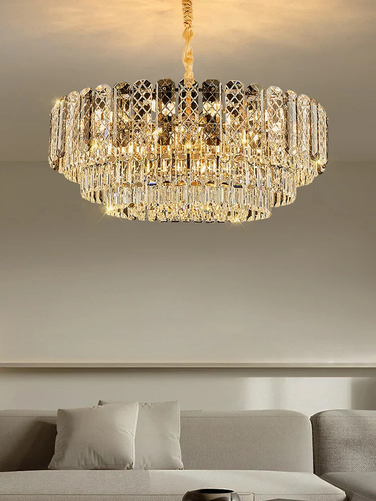 High-End Crystal Ceiling Lamp - Latest Light Luxury Design for Dining Rooms, an Exquisite Main Lamp Chandelier