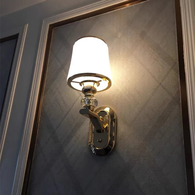 Modern LED Wall Lamp with Glass Lampshade - Stylish Wall Sconces for Hotel, Bedroom, Living Room, Stairs, and Home Decoration